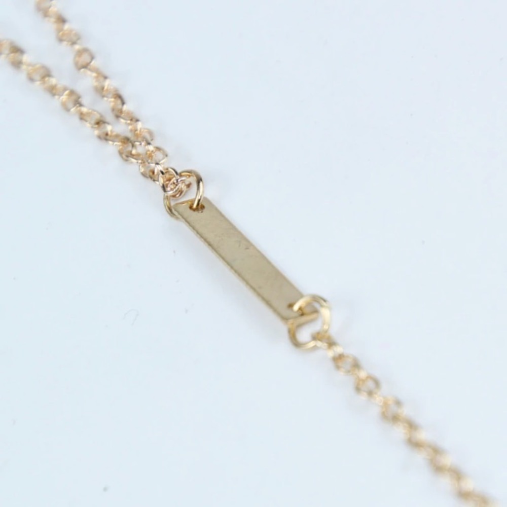 New! Gold Double Bar Drop Necklace - Picture 4 of 9